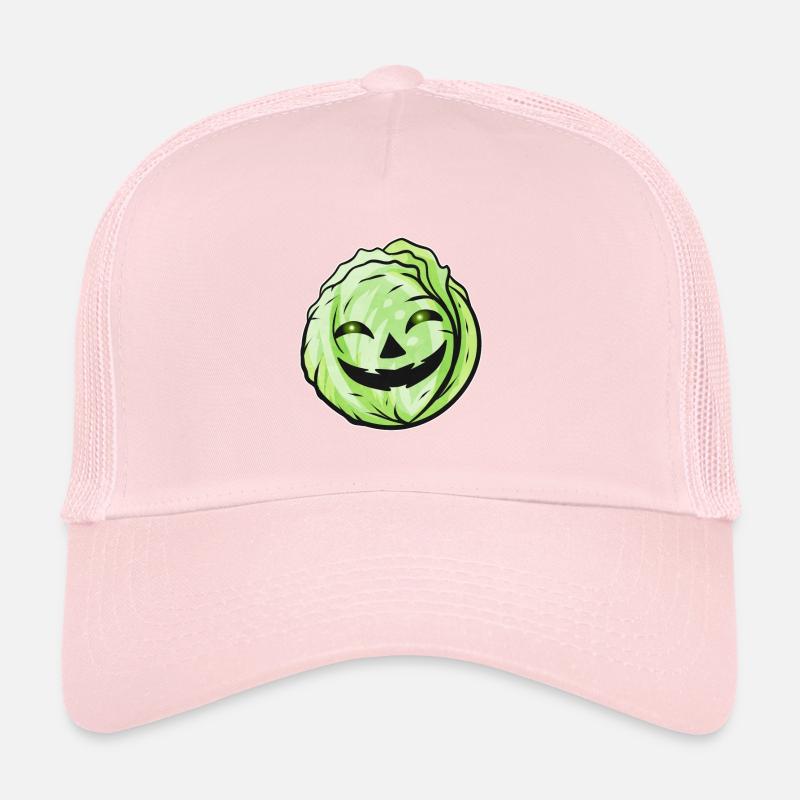 Evil Jack O Lantern Lettuce Halloween Trucker Cap