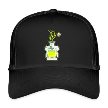 Flask With Green Magic Potion Halloween - Trucker Cap - black/black - Front