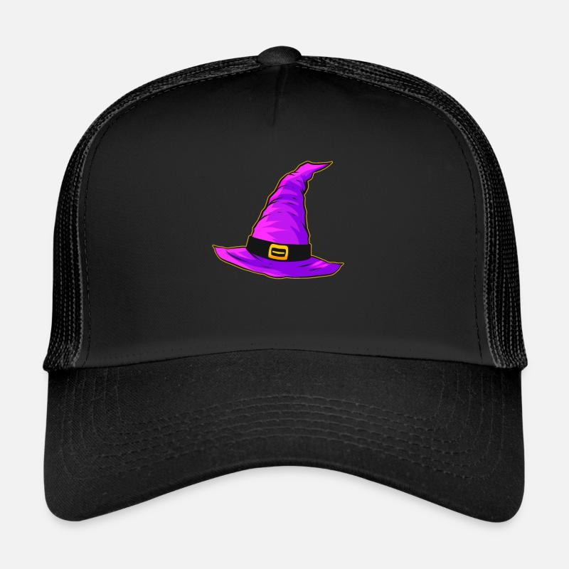 Evil Witch Hat Purple Magic Hat Halloween Trucker Cap