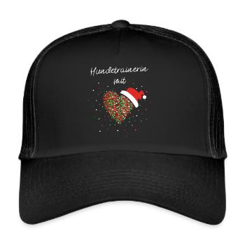 Hundetrainerin mit Herz Hunde Weihnachtsgeschenk - Trucker Cap - Schwarz/Schwarz - Vorne