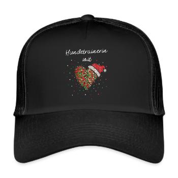 Hundetrainerin mit Herz Weihnachtsgeschenk X-Mas - Trucker Cap - Schwarz/Schwarz - Vorne