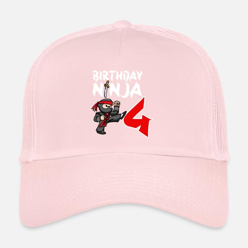 Fête d’anniversaire Ninja japonais de 4 ans Anniversaire Casquette trucker 
