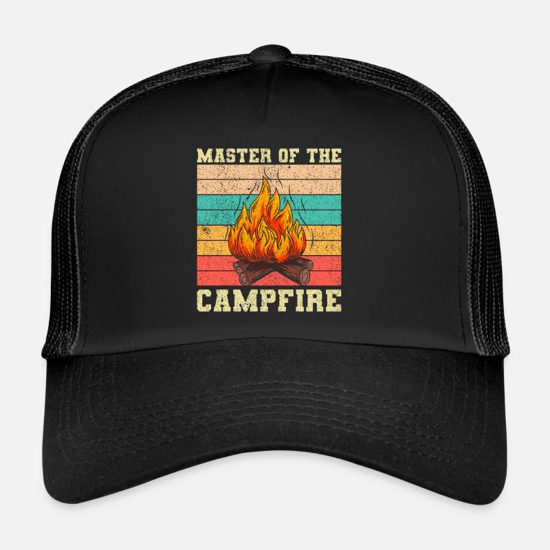 Maître de Campfire Camping Camp Camping Casquette trucker 