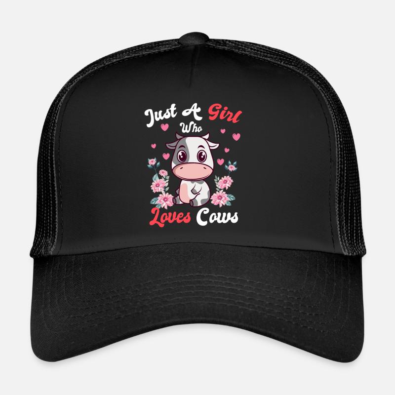 Mädchen Das Kühe Liebt Süße Kuh Bäuerin Farm Bauer Trucker Cap