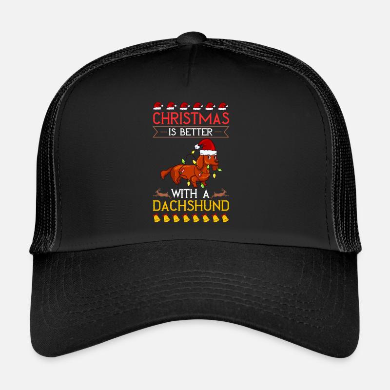 Doxie Teckel Teckel Chien Noël Casquette trucker 