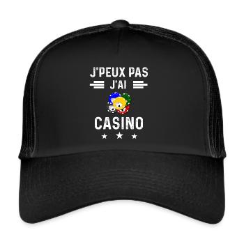 jetons je peux pas j'ai casino - Casquette trucker  - noir/noir - Devant