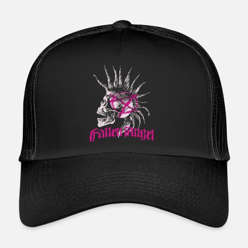 Skull Punk Spikes Inscription Red Punk Anarchy Ró Casquette trucker 