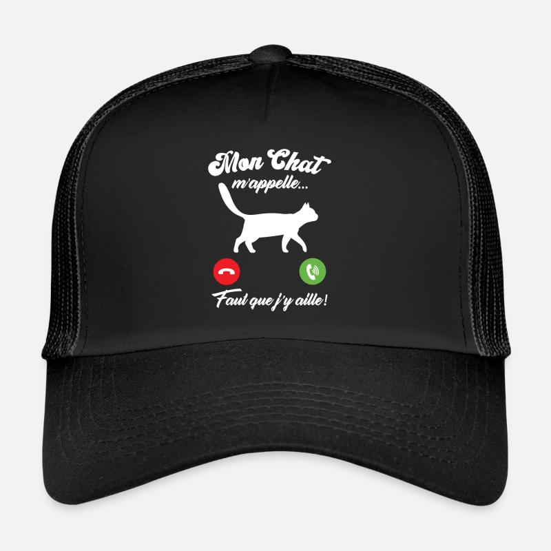 Mon chat m'appelle - Casquette trucker  - noir/noir
