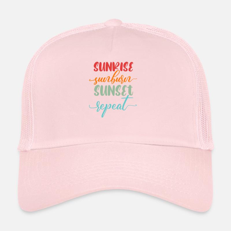 Sunrise Sunburn Sunset Repeat Hawaii Beach Summer Trucker Cap