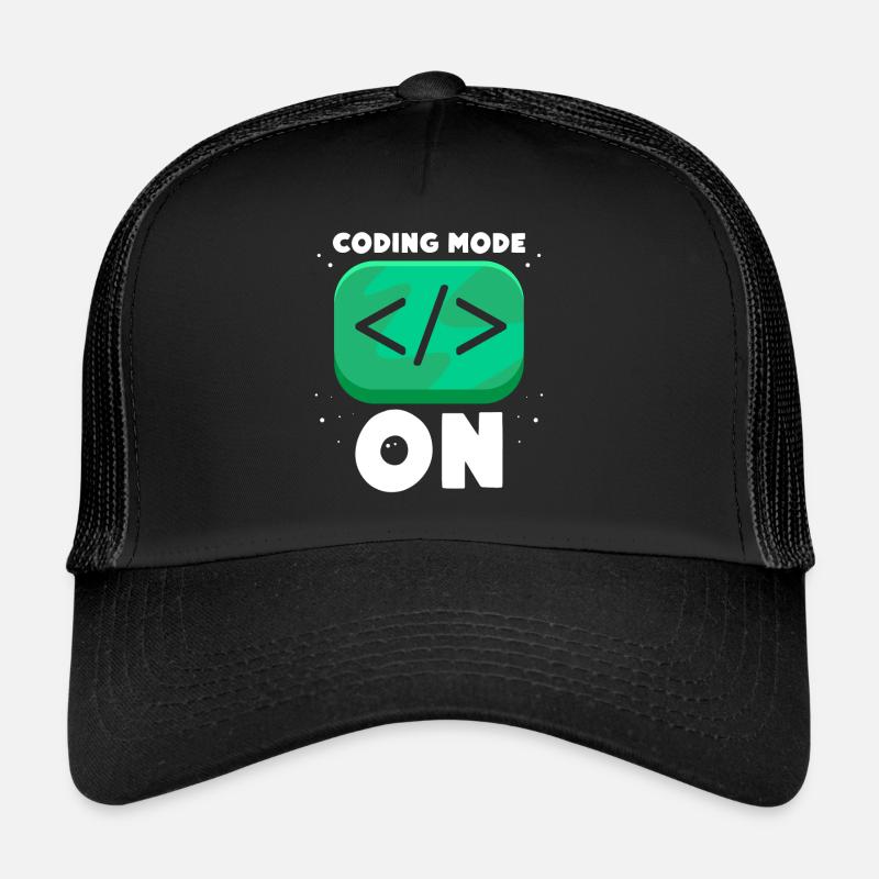 Mode de programmation Un programmeur Codeur de codage - Casquette trucker  - noir/noir