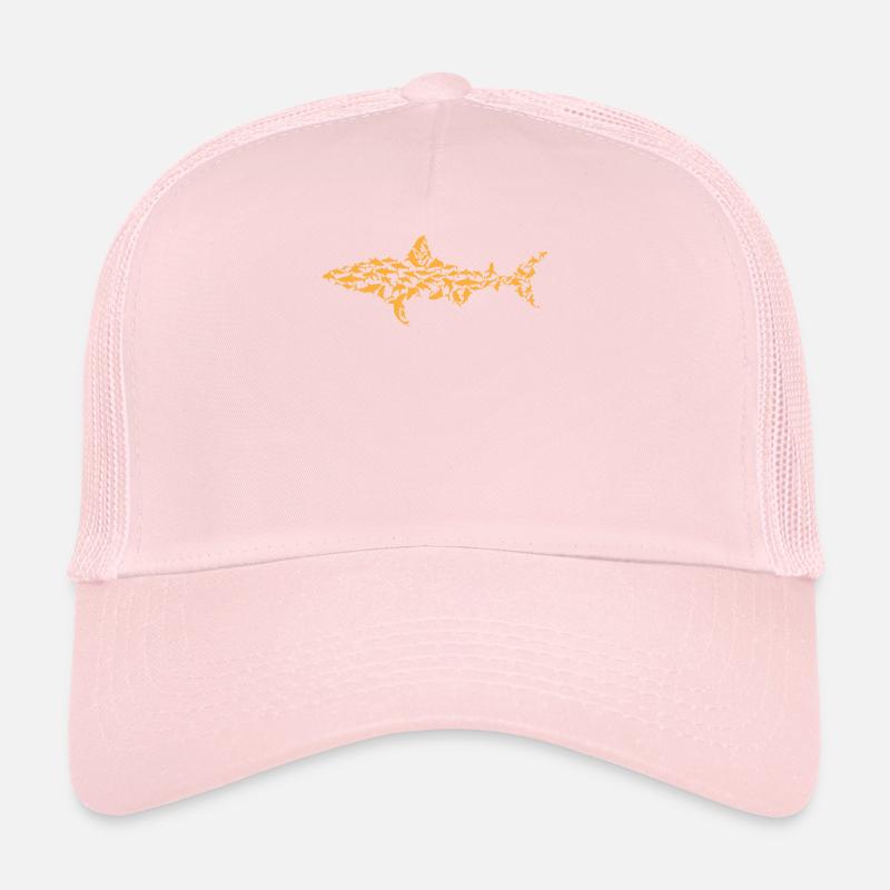 Grand Requin Blanc Silhouette Requin Poisson Blanc Shar Casquette trucker 