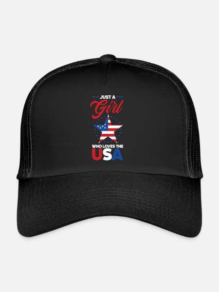 Amérique États-Unis Américain Américain - Casquette trucker  - noir/noir - Devant