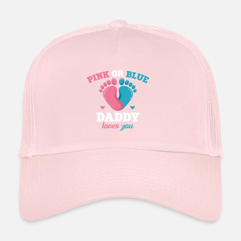 Pink Oder Blue Daddy Liebt Dich Vater Geschlecht Trucker Cap