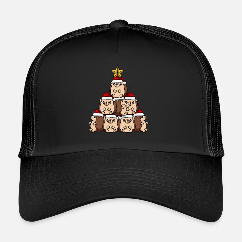 Hedgehog Christmas Tree Trucker Cap