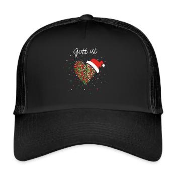 Gottesdienst Christ Wichtelgeschenk Nikolausmütze - Trucker Cap - Schwarz/Schwarz - Vorne