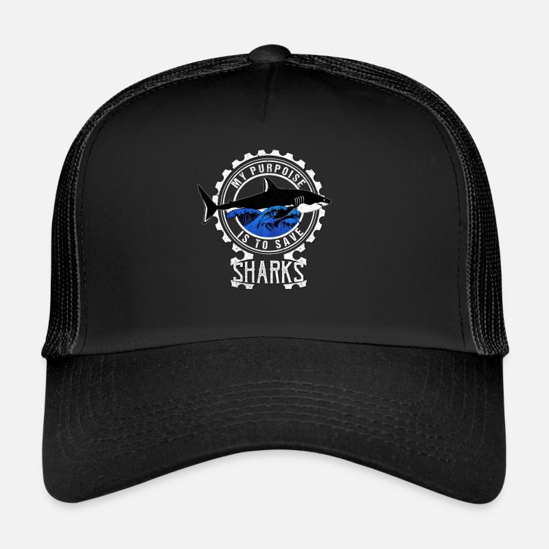 Shark Sharks Diver Shark - Trucker Cap - black/black