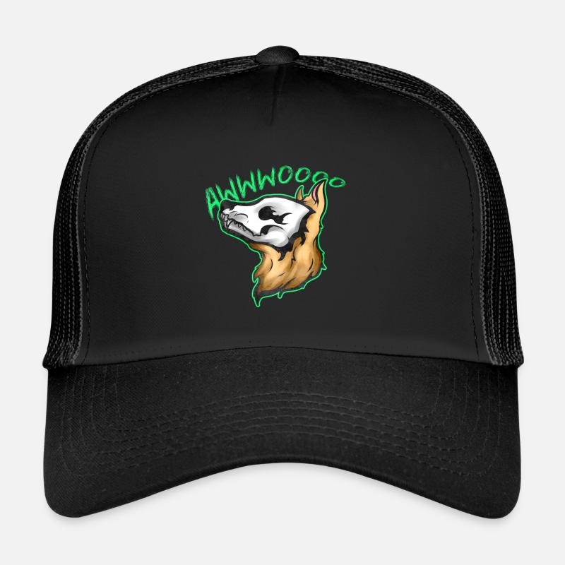 Crâne Loup Wereweolf hurlant à Halloween Casquette trucker 