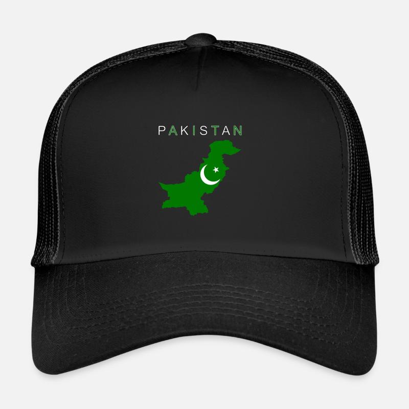 Pakistan Map Flag - Trucker Cap - black/black