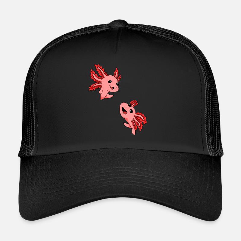 Axolotl Geschenk Axolotl Kostüm Axolotl Japanisch - Trucker Cap - Schwarz/Schwarz