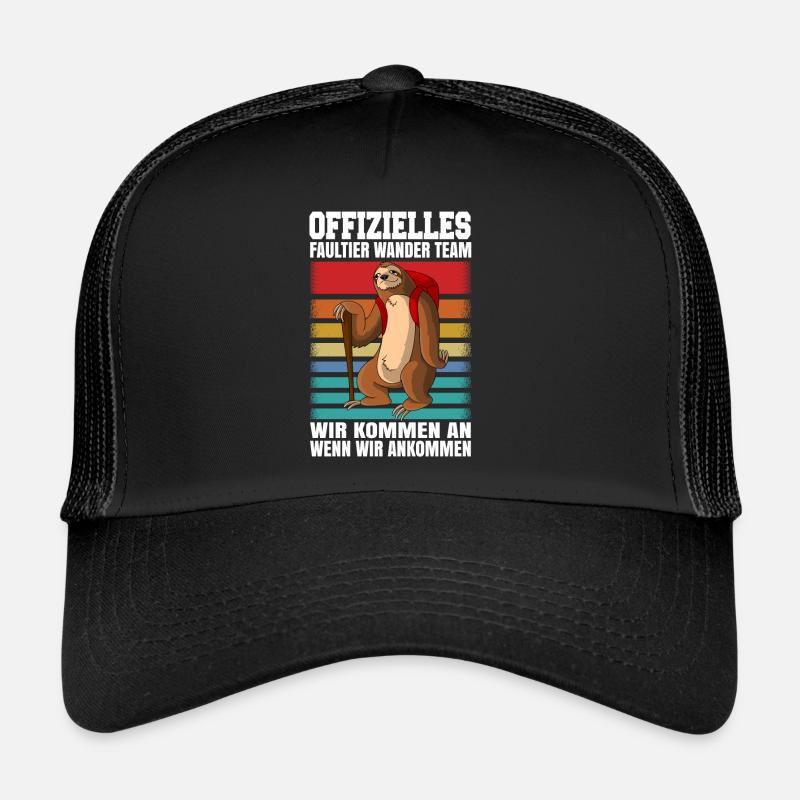 Faultier Wanderteam Wandern Geschenk - Trucker Cap - Schwarz/Schwarz