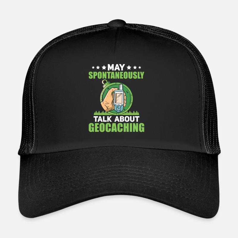 Geocaching Geocacher Geschenk - Trucker Cap - Schwarz/Schwarz