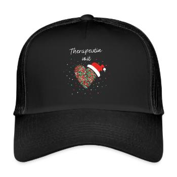 Therapeutin Therapie Psychologin Weihnachtsoutfit - Trucker Cap - Schwarz/Schwarz - Vorne