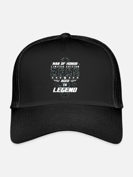 Homme d’honneur Année de naissance 2006 Cadeau de camouflage - Casquette trucker  - noir/noir - Devant