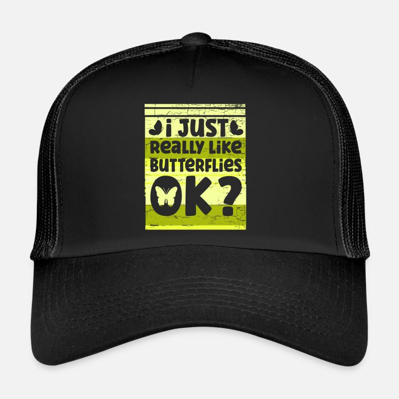 Schmetterling Spruch Falter - Trucker Cap - Schwarz/Schwarz