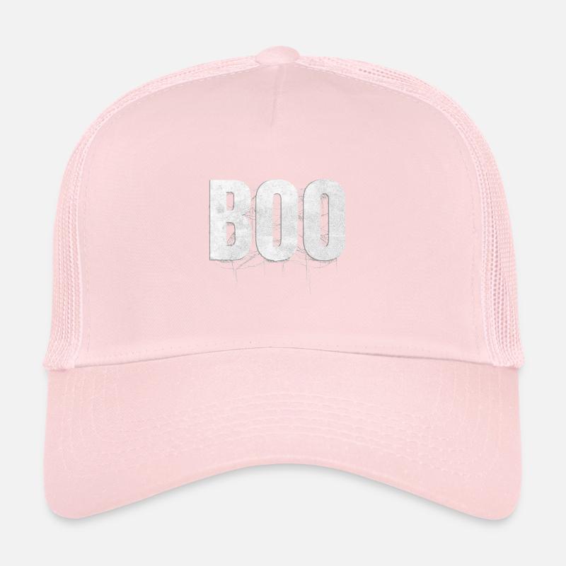 Letters Write The Word Boo With Spider Web On Trucker Cap