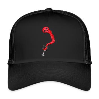 L’ du vin s’échappe du verre de vin - Casquette trucker  - noir/noir - Devant