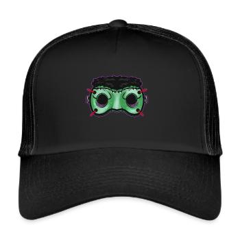 Green Monster Mask Costume For - Trucker Cap - Schwarz/Schwarz - Vorne