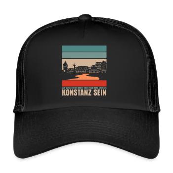 Konstanz Bodensee Witz Konstanzer - Trucker Cap - Schwarz/Schwarz - Vorne