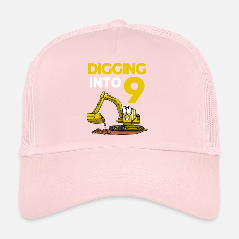 Baggerfahrer gräbt sich in 9 Geburtstagsbagger Trucker Cap