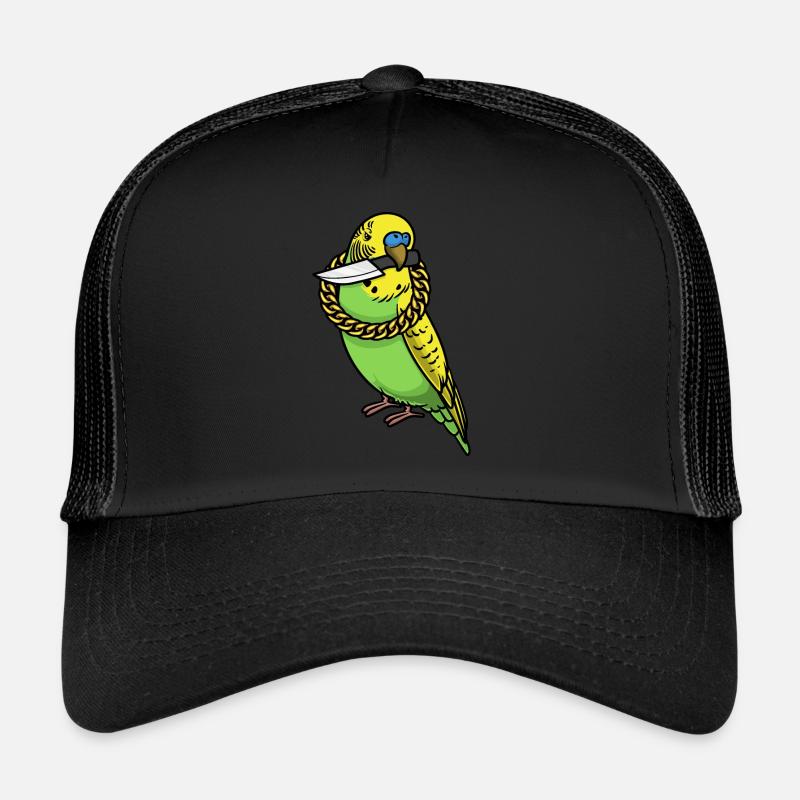 Perroquet Budgerigar Oiseau Avec Couteau Casquette trucker 