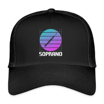 Retro Vintage Classic Soprano Instrument Guita - Casquette trucker  - noir/noir - Devant