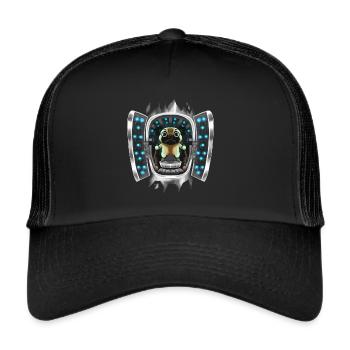 Carlin à l’intérieur du costume Le carlin prend le contrôle - Casquette trucker  - noir/noir - Devant