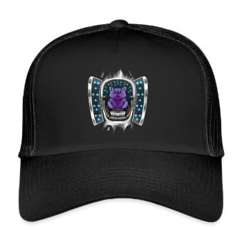 Purple Bat Inside Costume Purple Bat Takes Over - Trucker Cap - Schwarz/Schwarz - Vorne