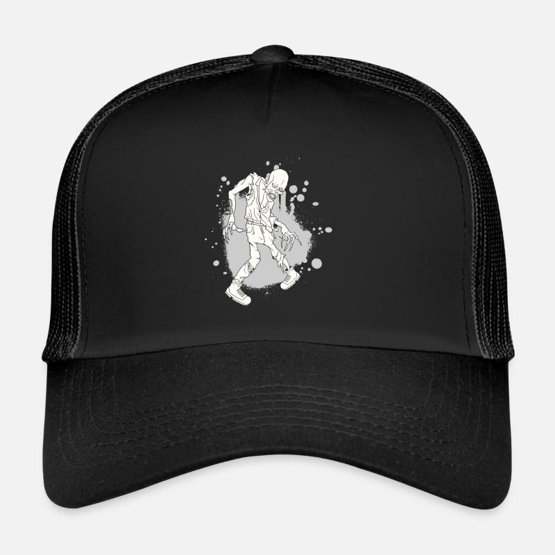 Halloween Zombie Drawing Zombie Lover Line Art Trucker Cap
