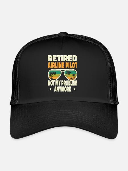 Hommes retraités Pilote de ligne à la retraite Pas mon problème - Casquette trucker  - noir/noir - Devant