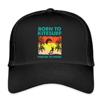 Kitesurfer Kitesurfing Kiteboard Kiter Kiten Bar - Trucker Cap - black/black - Front
