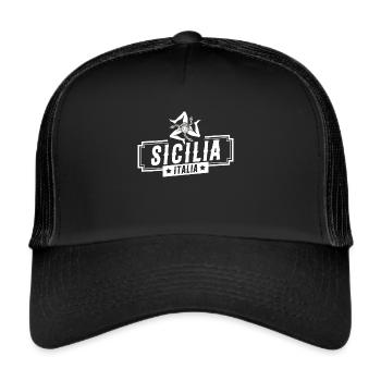 Sicily flag Sicily Palermo Italy - Trucker Cap - black/black - Front