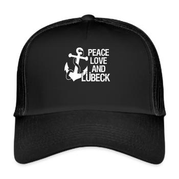 Lübeck schöner Spruch Lübecker - Trucker Cap - Schwarz/Schwarz - Vorne