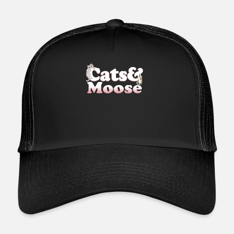 Cute Kawaii Cats And Moose Women's Cat and Moose Trucker Cap