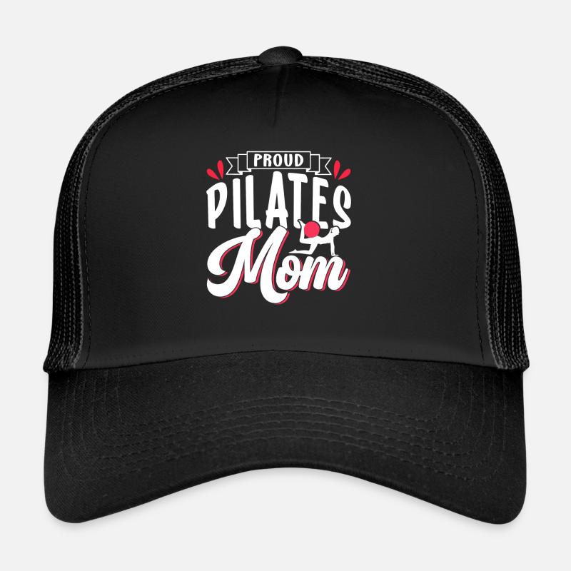 Stolze Pilates Mama Liebhaber Mutter Mami - Trucker Cap - Schwarz/Schwarz