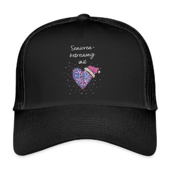 Seniorenbetreuung Mit Herz Wichteln Weihnachtszeit - Trucker Cap - Schwarz/Schwarz - Vorne