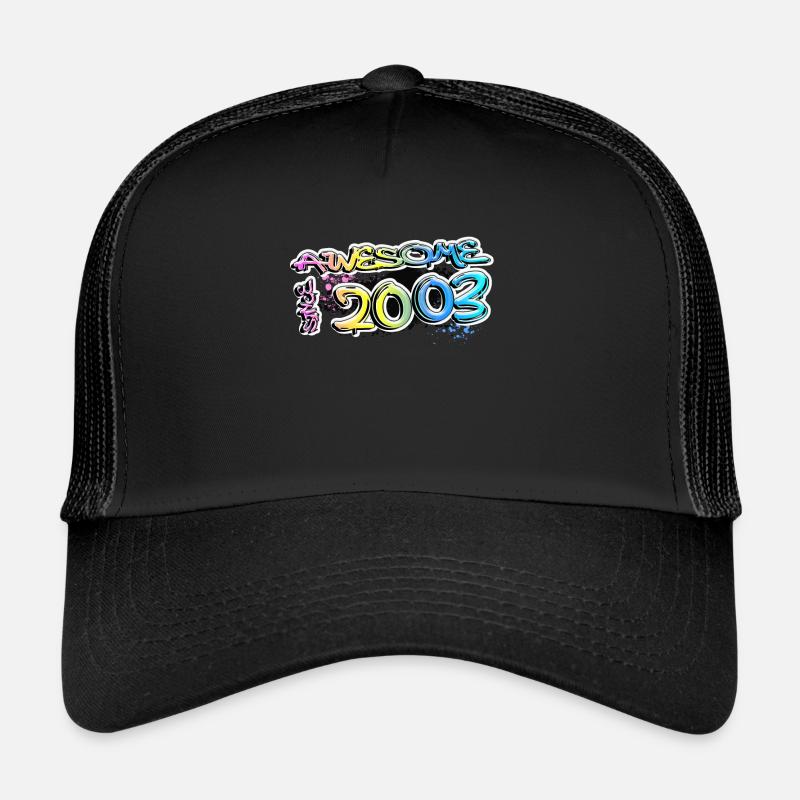 Awesome since 2003 Graffiti Motiv - Trucker Cap - Schwarz/Schwarz