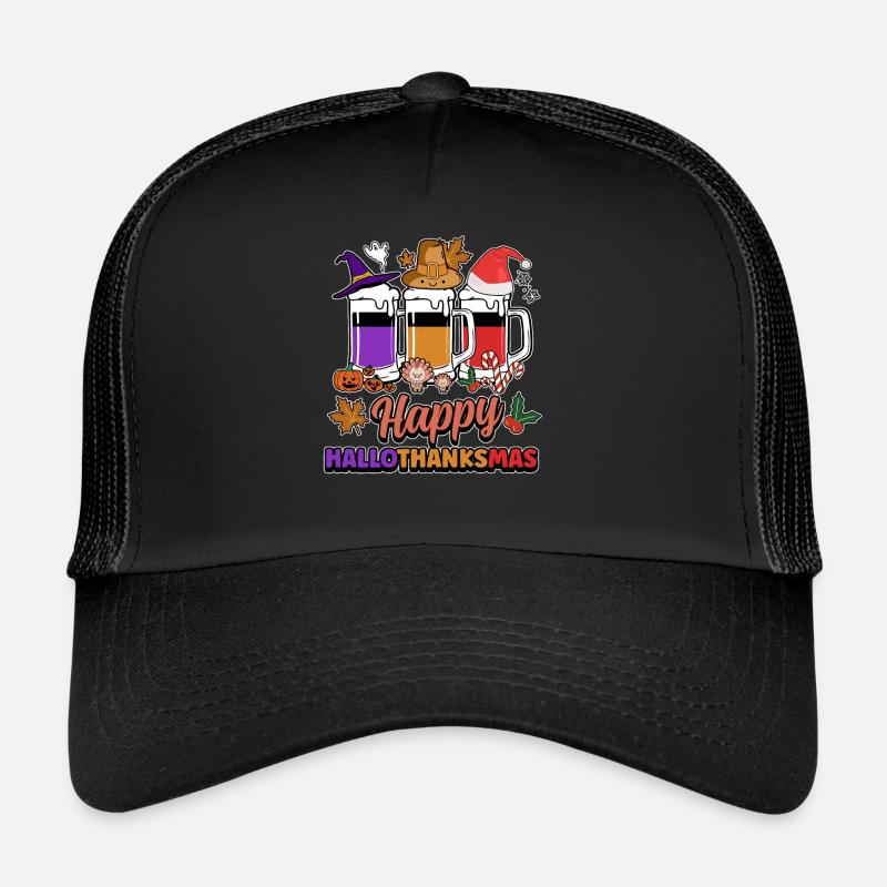 Hallothanksmas Bière Halloween Noël Casquette trucker 