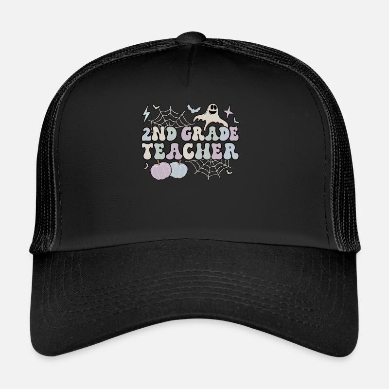 2nd Grade Teacher Halloween 2nd Team Second Grade Trucker Cap
