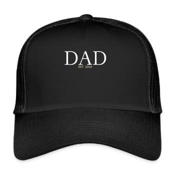 Dad 2024 Werdender Papa Vatertag Vater - Trucker Cap - Schwarz/Schwarz - Vorne