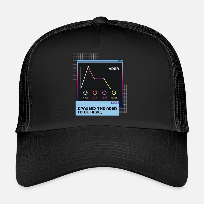 ADSR Envelope Synthesizer Synth Nerdy Vaporwave Trucker Cap
